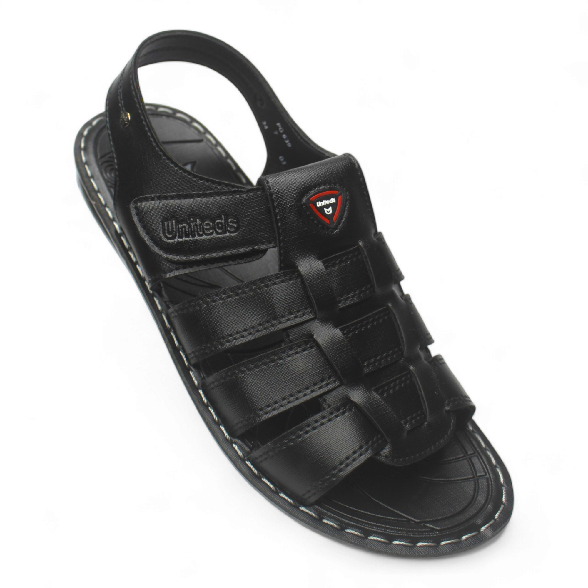 Uniteds men's office wear PU sandal in black – side view mens sandals