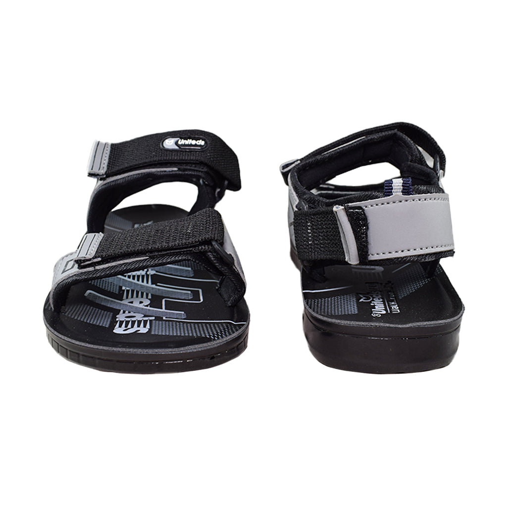 Uniteds men's sports sandal in black – sole view mens sandals