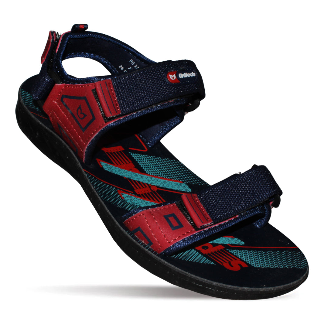 Uniteds men's sports sandal in black blue red – top view mens sandals